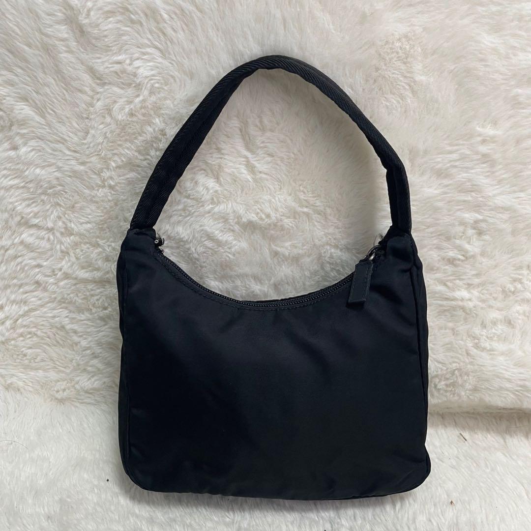 極美品 プラダ アクセサリーポーチ ハンドバッグ 三角ロゴ ナイロン 大容量