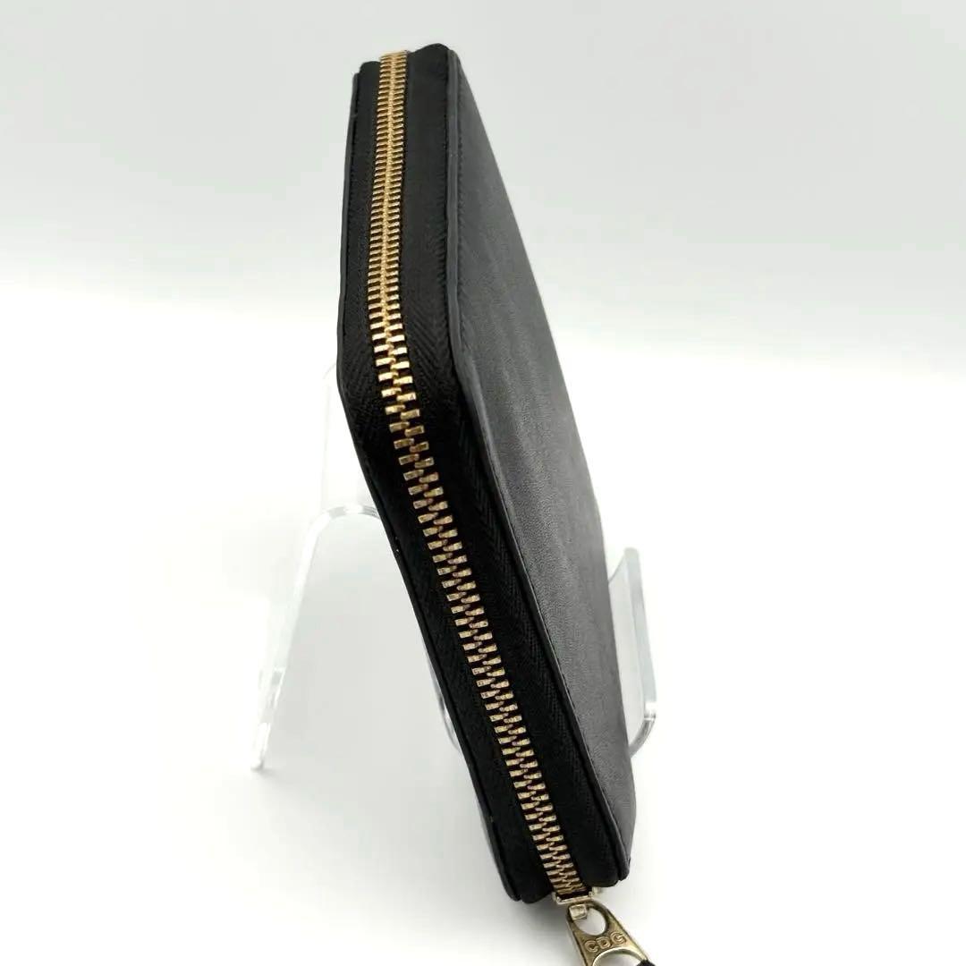 コムデギャルソン ラウンドジップ 二つ折り財布 ブラック