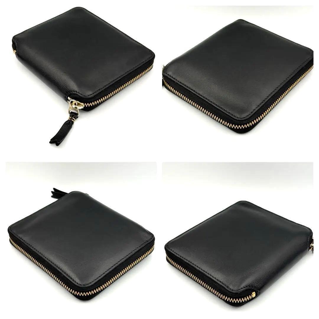 コムデギャルソン ラウンドジップ 二つ折り財布 ブラック