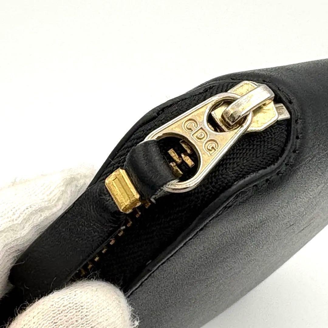 コムデギャルソン ラウンドジップ 二つ折り財布 ブラック