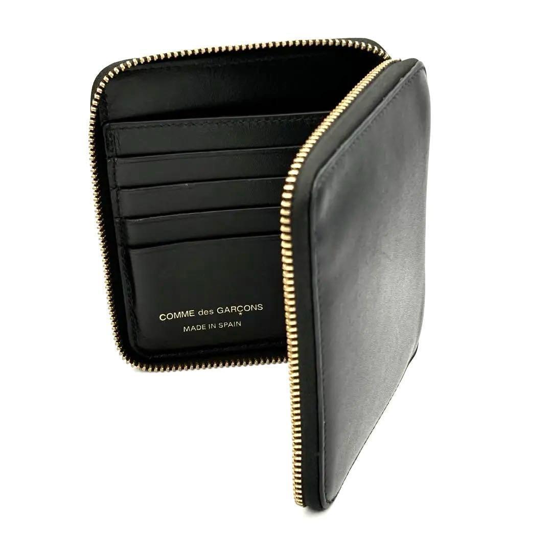 コムデギャルソン ラウンドジップ 二つ折り財布 ブラック