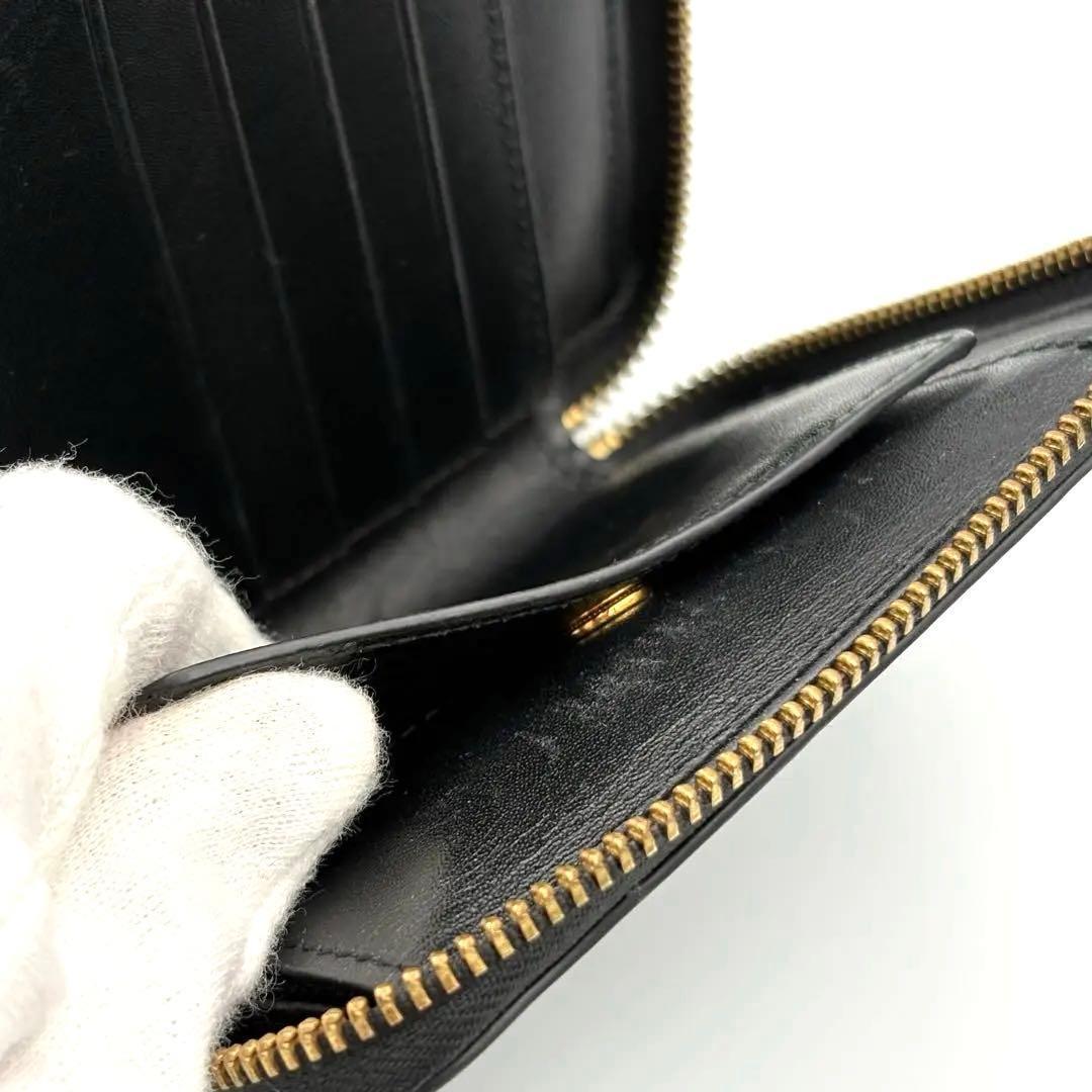 コムデギャルソン ラウンドジップ 二つ折り財布 ブラック