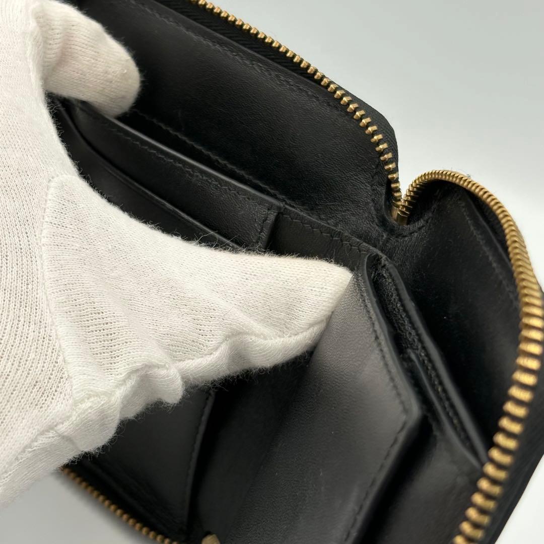 コムデギャルソン ラウンドジップ 二つ折り財布 ブラック