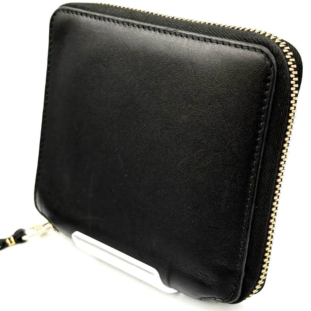 コムデギャルソン ラウンドジップ 二つ折り財布 ブラック