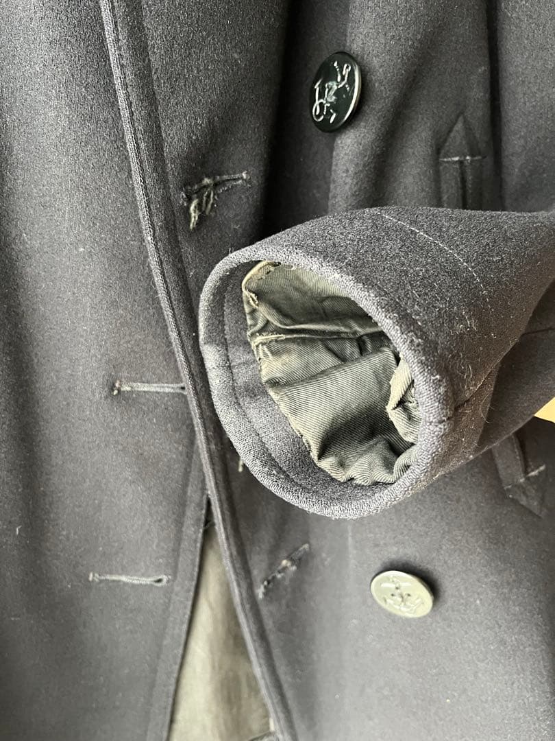 ビンテージ 40s NAVY 10ボタン ピーコートNAVAL ウール　メルトン