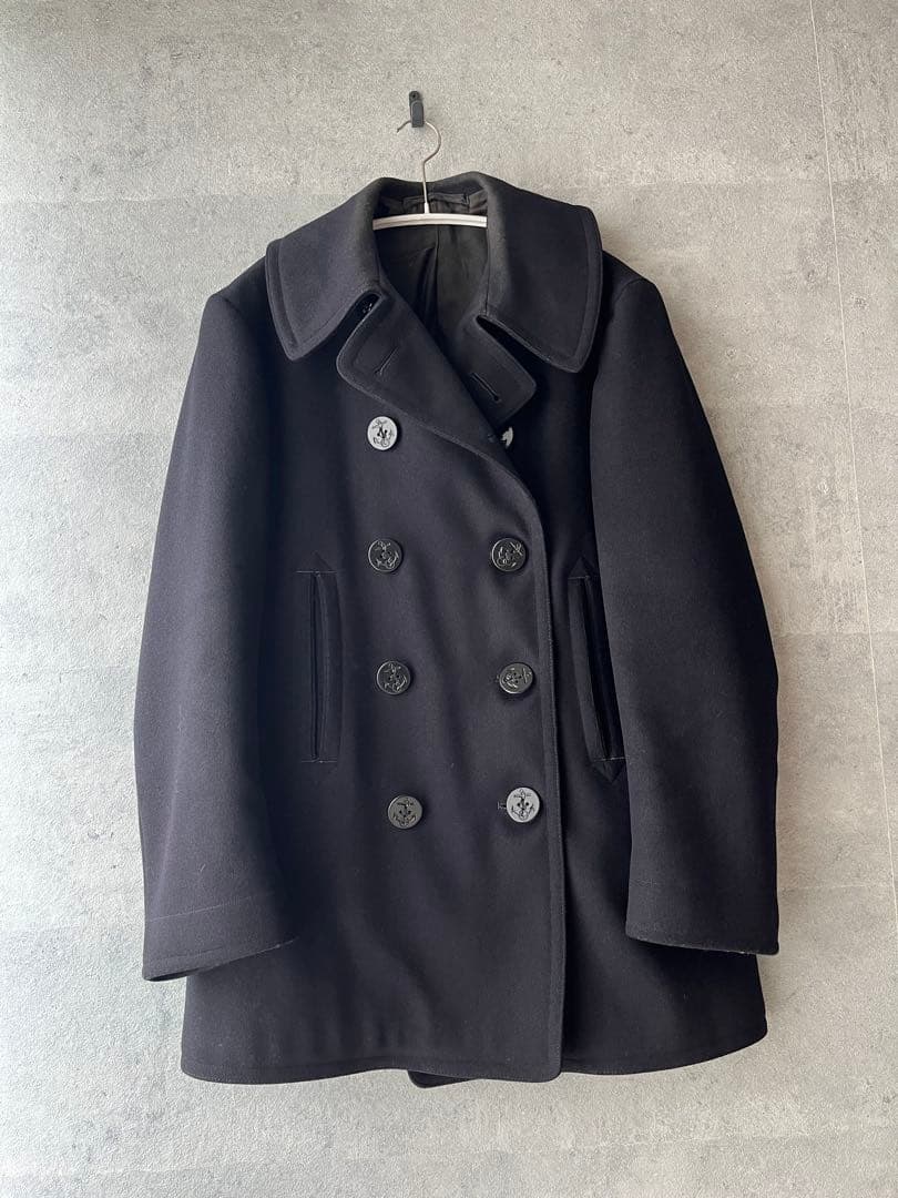 ビンテージ 40s NAVY 10ボタン ピーコートNAVAL ウール　メルトン