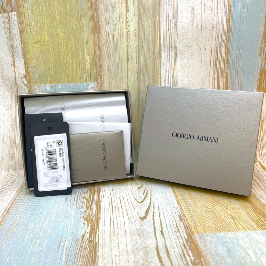 新品★GIORGIO ARMANI ジョルジオ アルマーニ レザー 2つ折財布