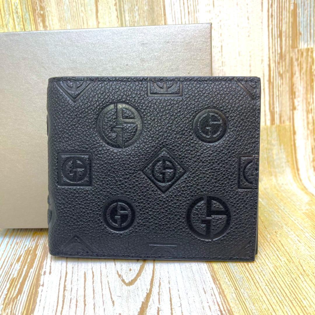 新品★GIORGIO ARMANI ジョルジオ アルマーニ レザー 2つ折財布