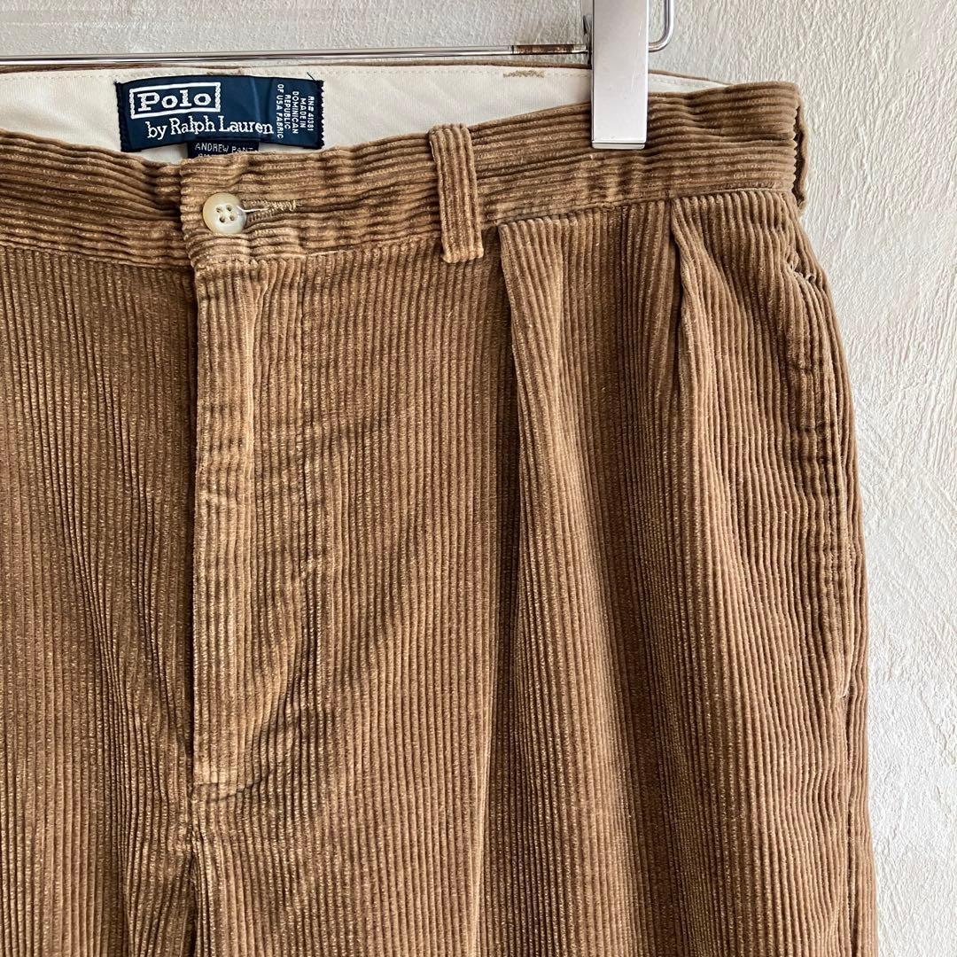美品 Ralph Lauren ツータック コーデュロイパンツ ブラウン