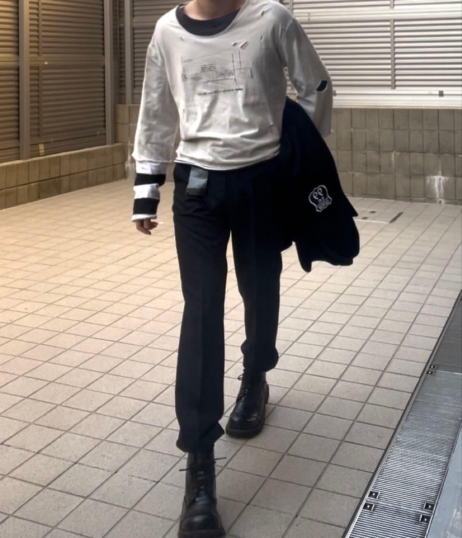 パンツ 100% pure new wool super long slacks