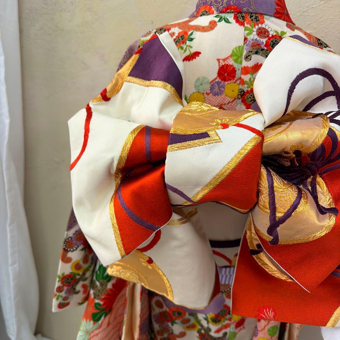 No.k004七五三 7歳 着物 フルセット レトロ柄