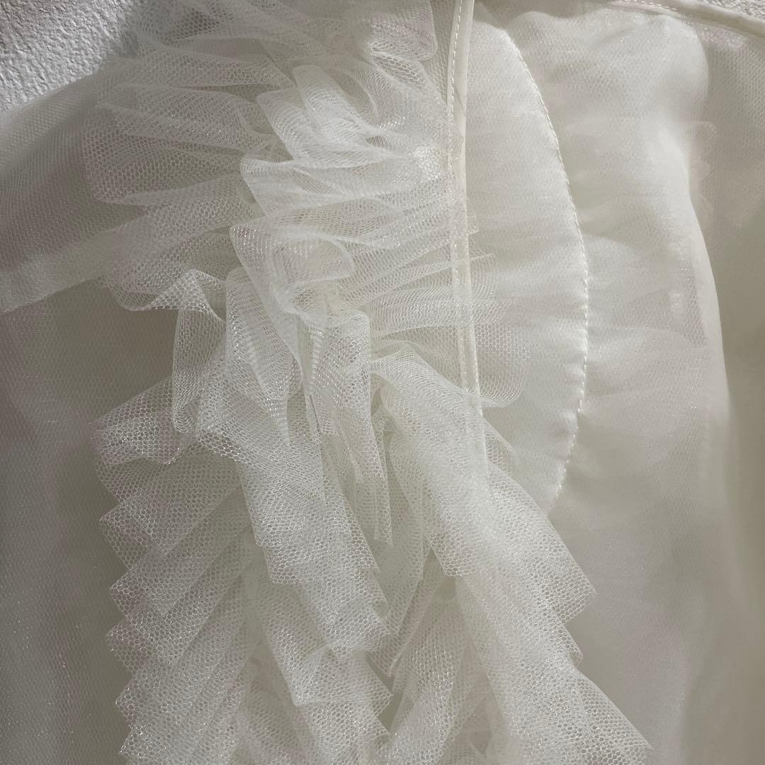 ＜MARGE × 6(ROKU)＞TULLE SHORT GILET/ジレ　白