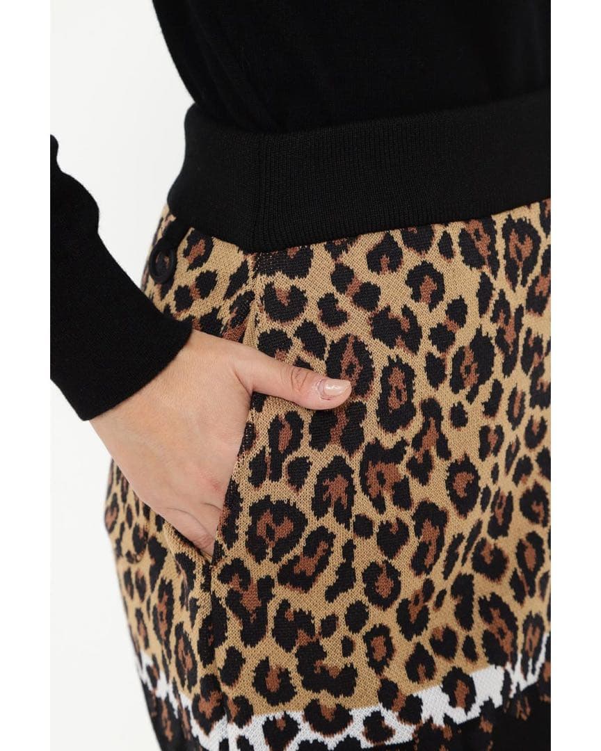 【新品・未使用】パーリゲーツ レオパード×ボーダー　ニットスカート