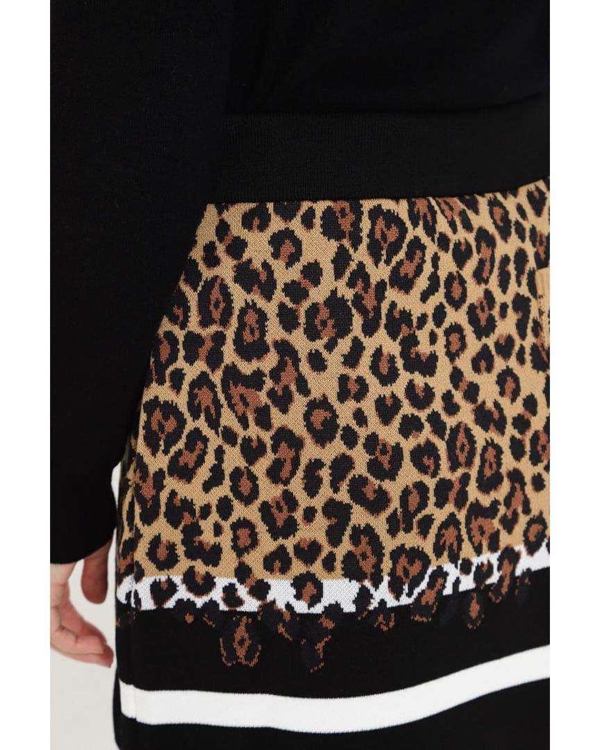 【新品・未使用】パーリゲーツ レオパード×ボーダー　ニットスカート