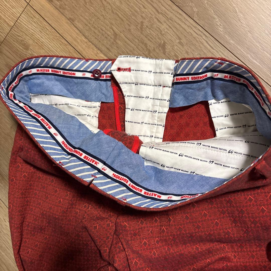 マスターバニー 幾何学模様 赤 メンズパンツ