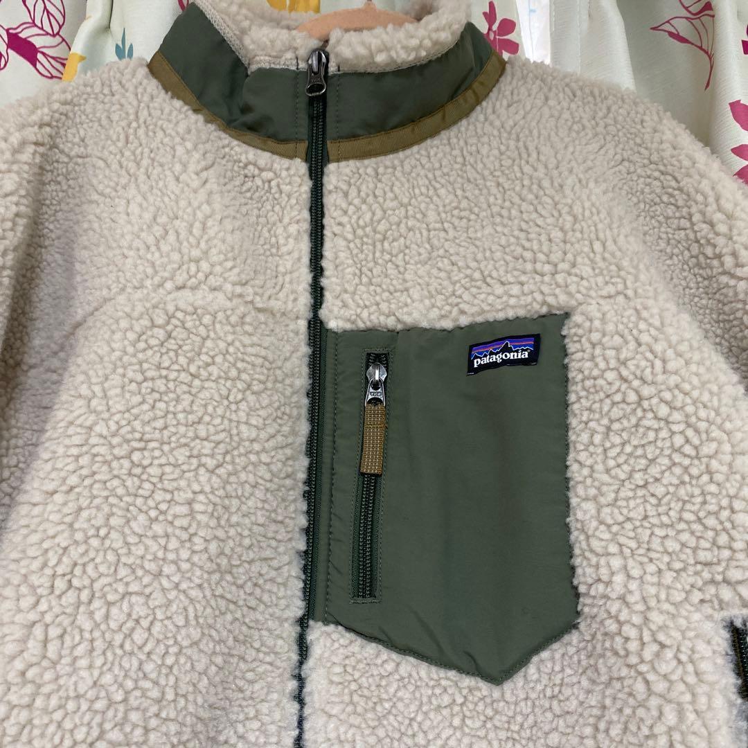 Patagonia レトロ　キッズ　XXL ボア　レディースにも　未使用オリーブ