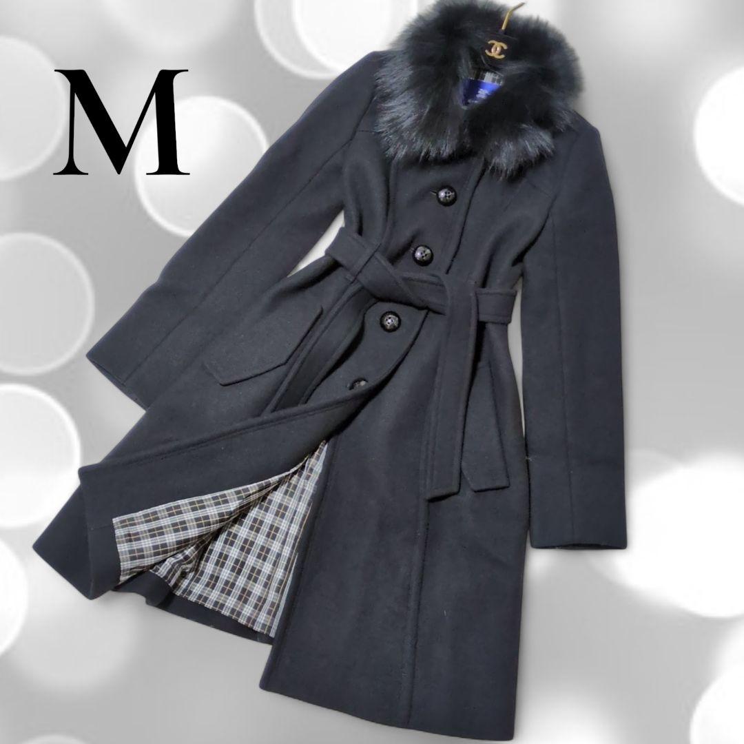 appleバーバリーブルーレーベル フォックスファー ロングコート 38