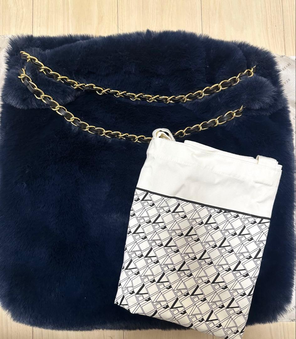 VIOLAd'ORO エコファー チェーン トートバッグ beams 別注