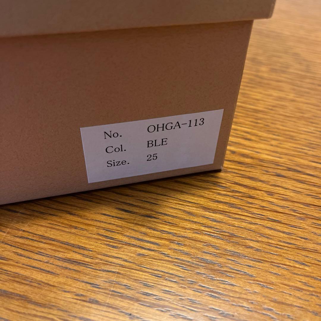 OHGA ブラック フラットシューズ 25