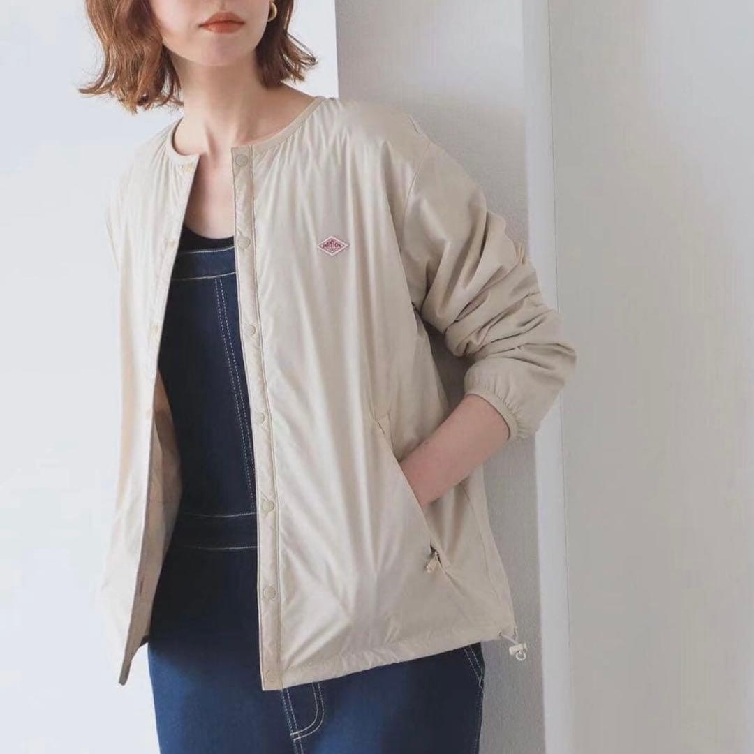 DANTONインサレーションジャケット　ストレッチナイロン　撥水　アイボリー