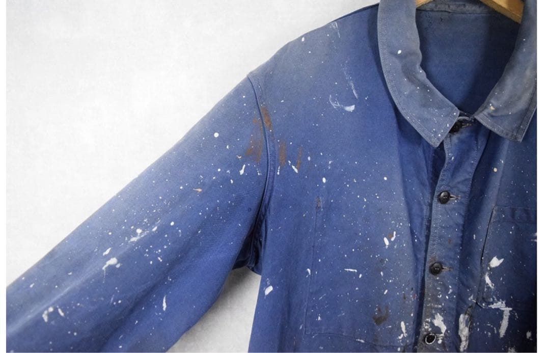 フレンチヴィンテージ ペンキ飛び カバーオール ワークジャケット