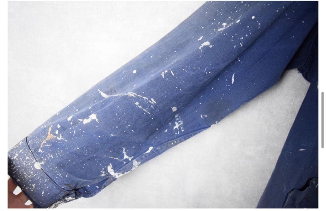 フレンチヴィンテージ ペンキ飛び カバーオール ワークジャケット