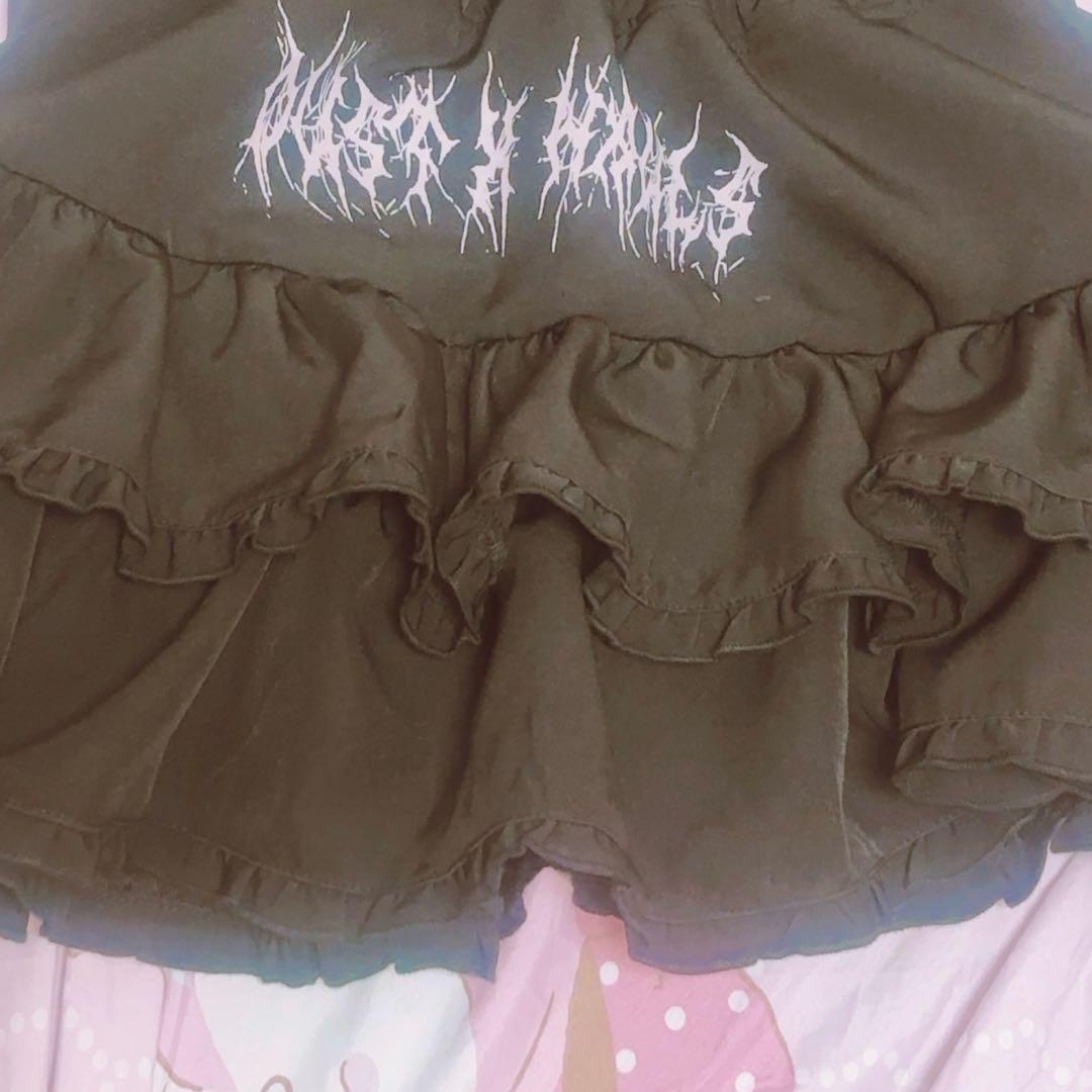 ハウスダストコラボ 　レースアップフリルミニスカート