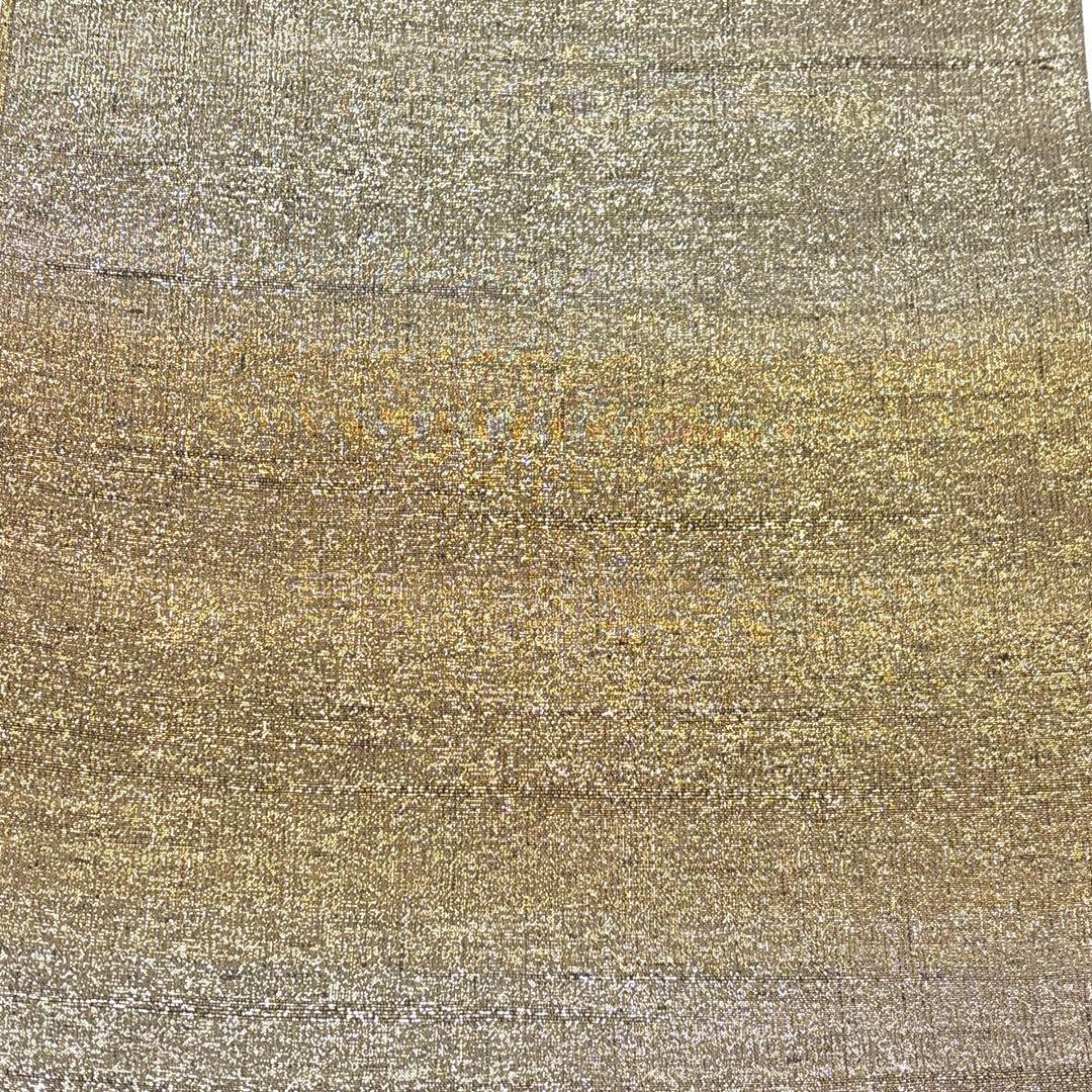 袋帯【桝屋高尾】ねん金綴錦 西陣織 正絹 全通柄 段霞紋 着物帯 金銀糸 共箱付