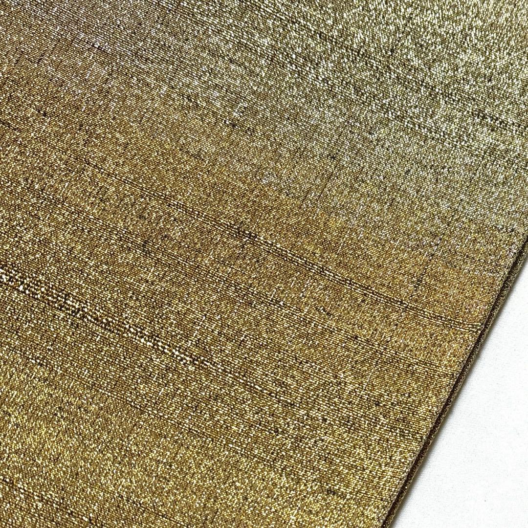 袋帯【桝屋高尾】ねん金綴錦 西陣織 正絹 全通柄 段霞紋 着物帯 金銀糸 共箱付