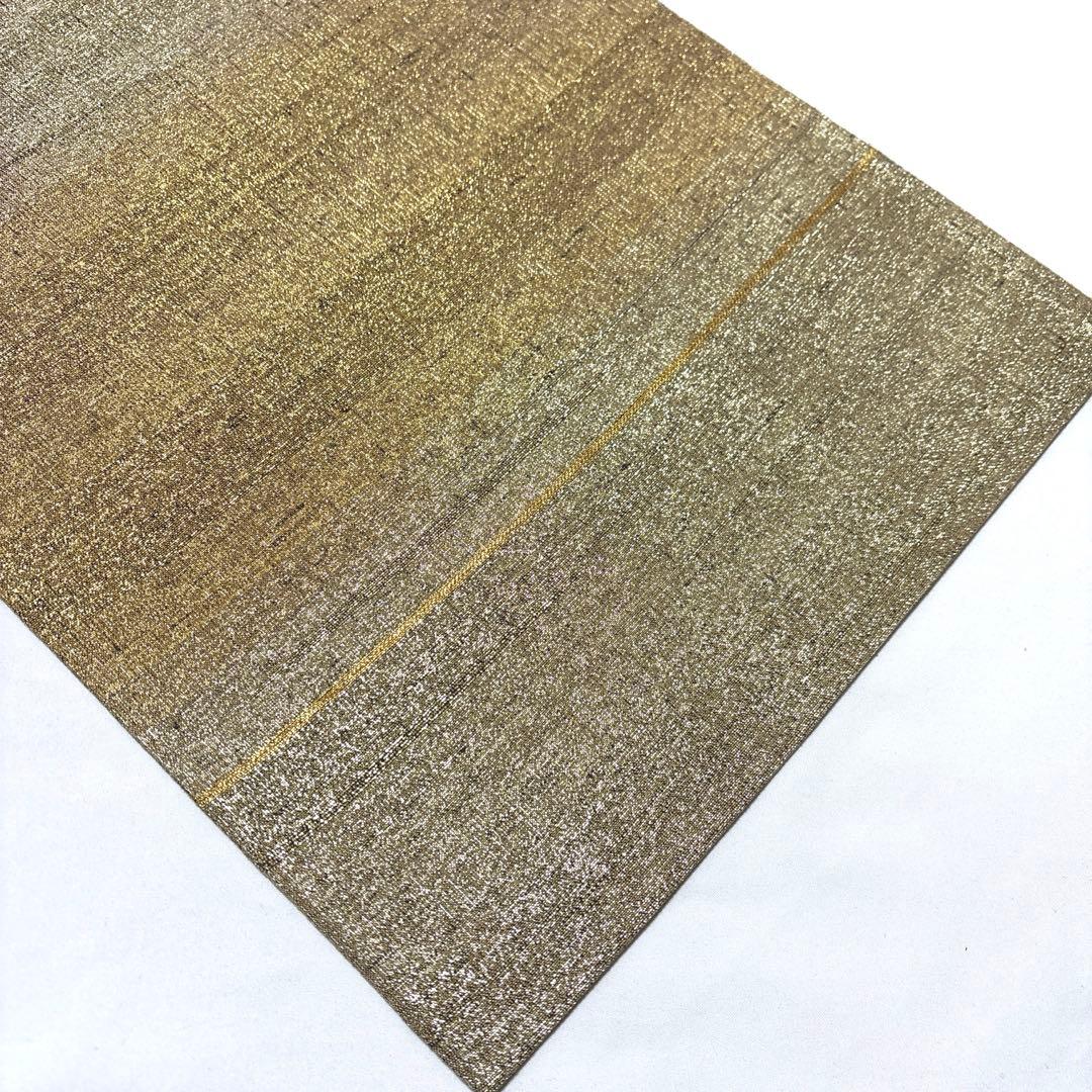 袋帯【桝屋高尾】ねん金綴錦 西陣織 正絹 全通柄 段霞紋 着物帯 金銀糸 共箱付