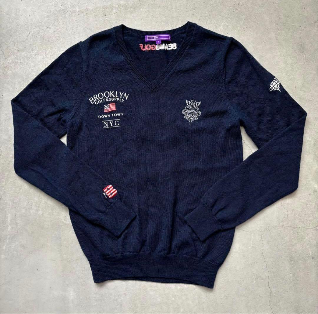 BEAMS GOLF ビームスゴルフ パープルレーベル 長袖ニットセーター S