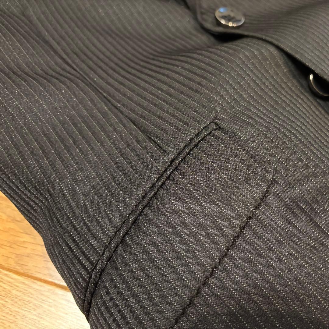 160cm 男児　フォーマルスーツ ストライプ 黒 4点セット