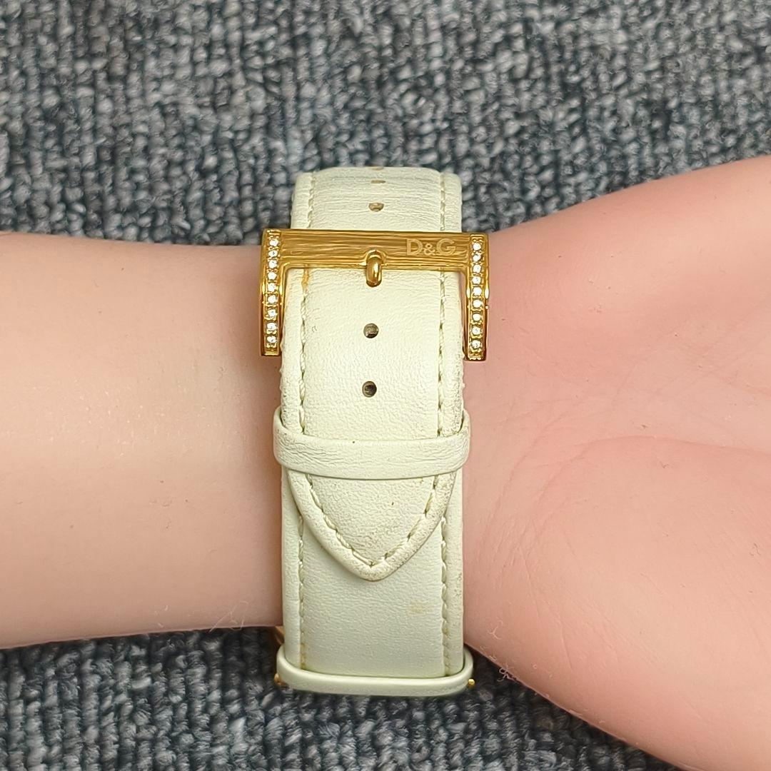 動作品 D&G TIME アナログ腕時計 ゴールド アイボリー　定価11万円
