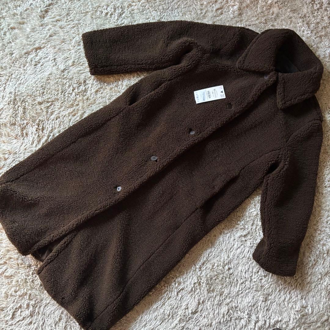 ZARA ボアロングコート ブラウン
