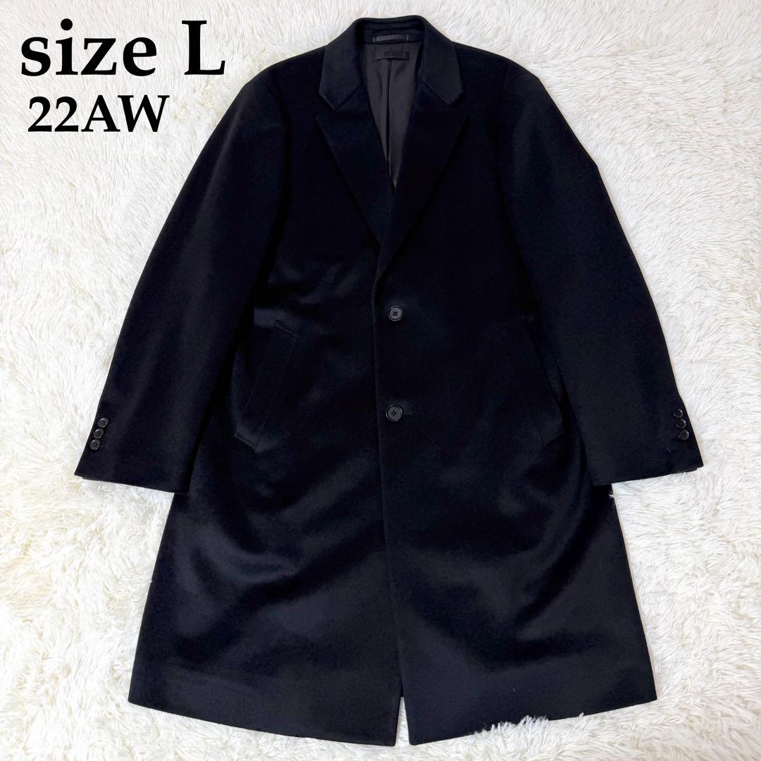 【ほぼ未使用】UNIQLO 22AW カシミヤ チェスターコート ブラック L