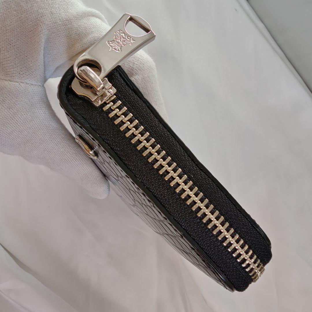 極美品　A.D.M.J. クロコ型押し THE Bee ラウンドジップ 長財布