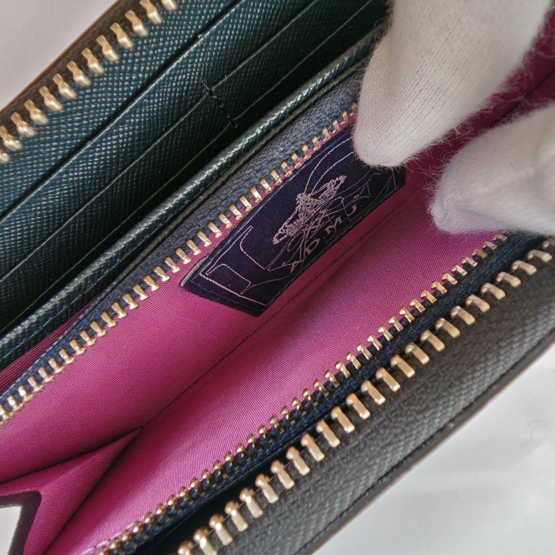 極美品　A.D.M.J. クロコ型押し THE Bee ラウンドジップ 長財布