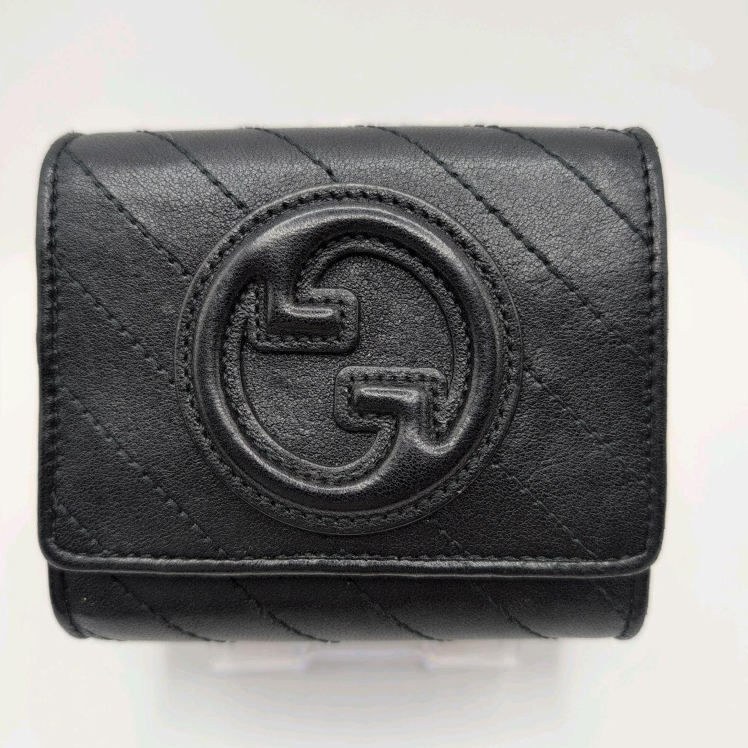 極美品✨️GUCCI 二つ折り財布 ブロンディ レザー ブラック 付属品付