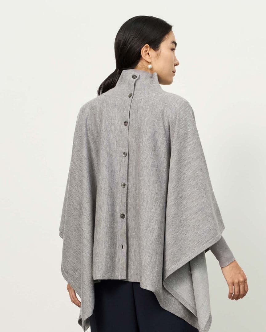 ソージュ soeju ケープニット　ウール混2wayカーディガン　グレー