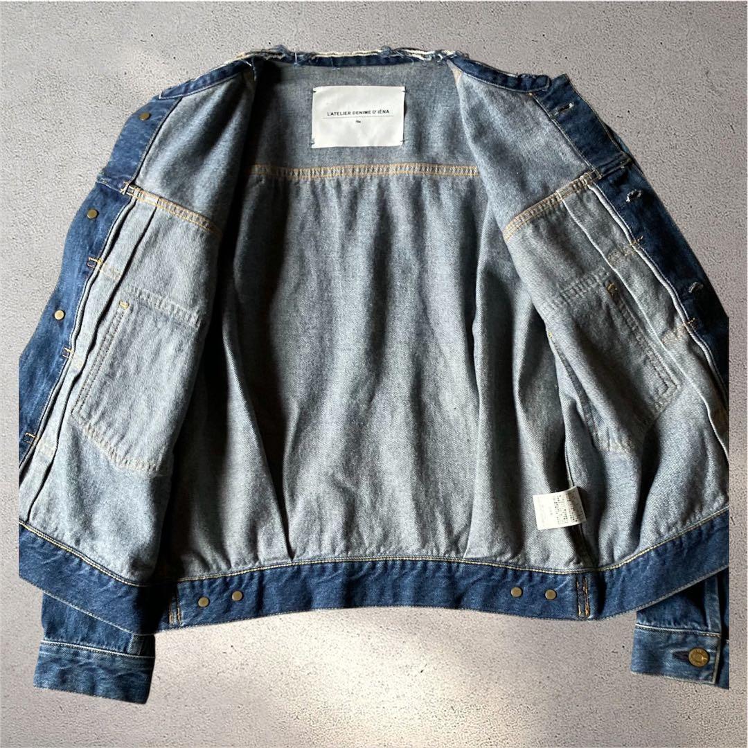 IENA ⭐️良品　リメイクタックデニムブルゾン ノーカラー　36