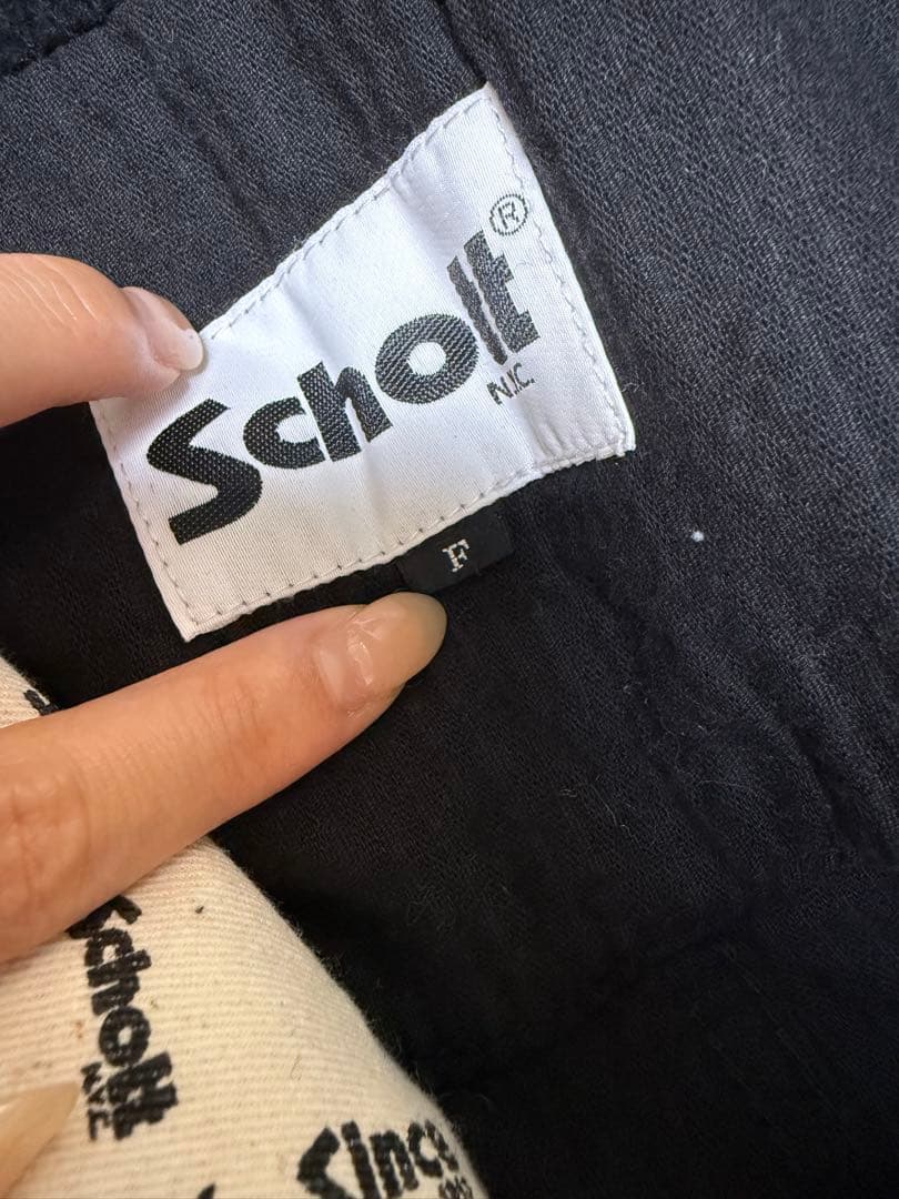 Schott ブラック コーデュロイ サロペット