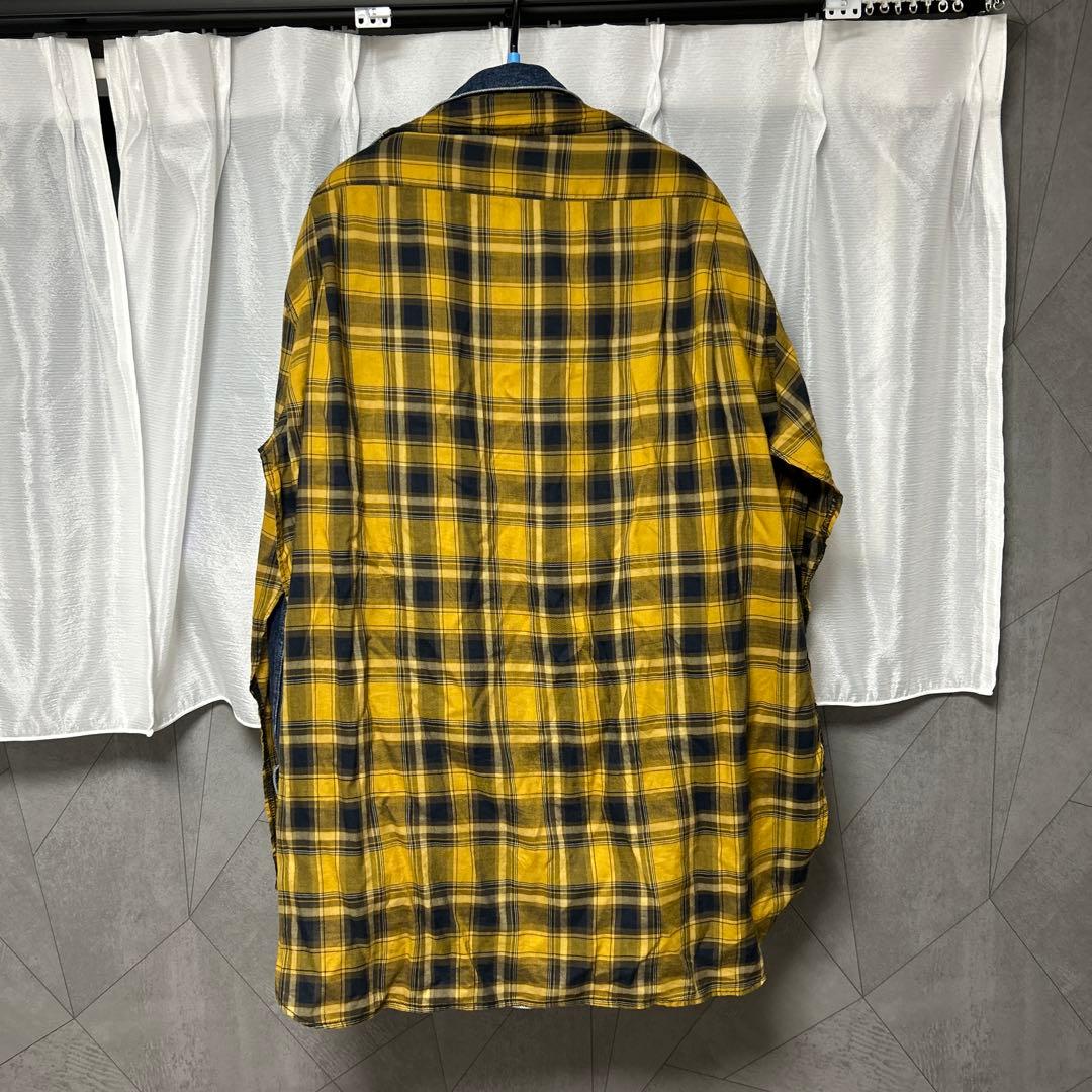 【最終値下げ】チェックシャツドッキングレイヤードデニムジャケット