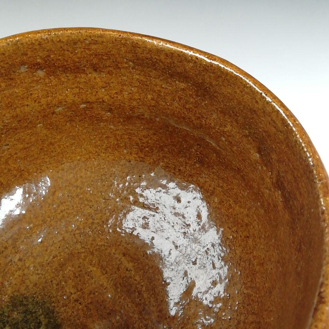 Ｗ１８７　茶碗　『飴釉　大樋茶碗』『龍の絵』『大樋長阿弥 造』　共箱　茶道具