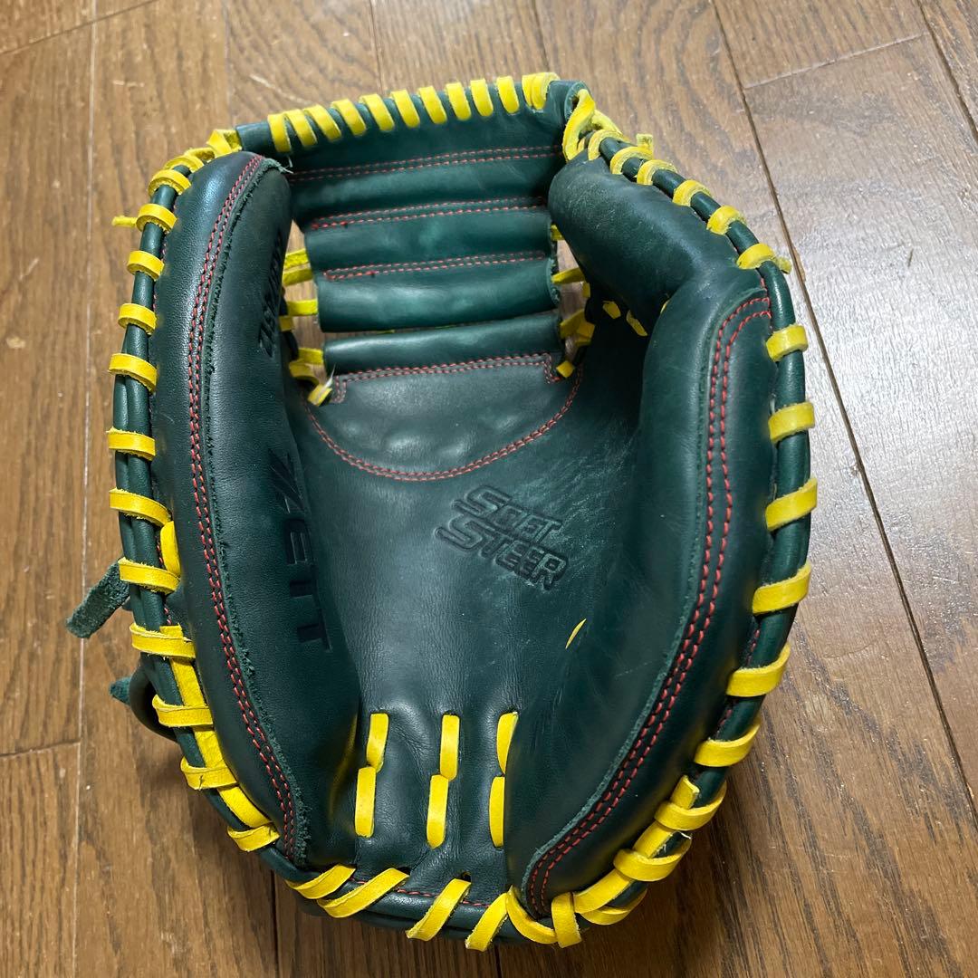 ZETT 軟式野球グローブ 少年用 キャッチャーミット ダークグリーン