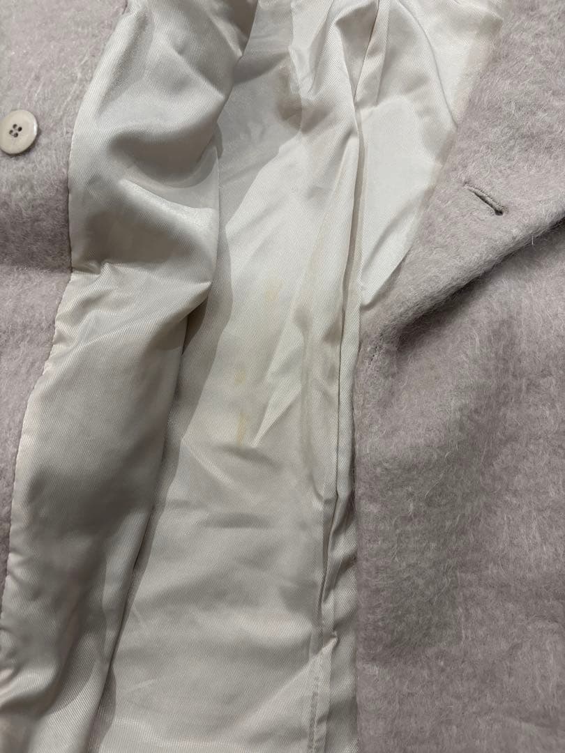 Ameri VINTAGE ウールモヘヤ ロングコート S ライトグレー