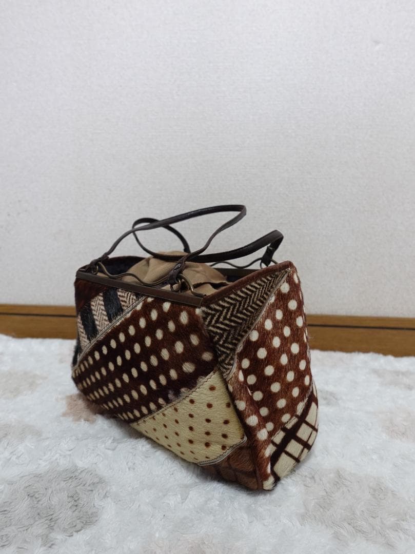 美品☆ハラコパッチワーク　トートバッグ　 ジャマンピュエッシュ　仏製