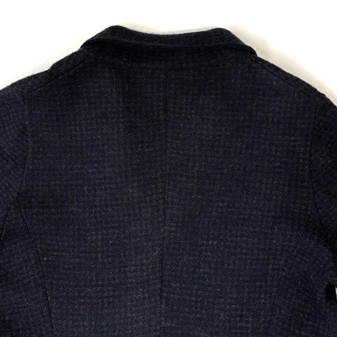 45R ウール ニットジャケット 2 チェック テーラード