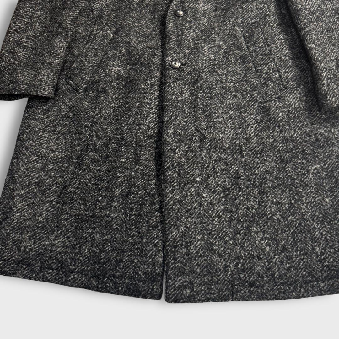 美品 L ユナイテッドアローズ ボンディング チェスターコート ヘリンボーン