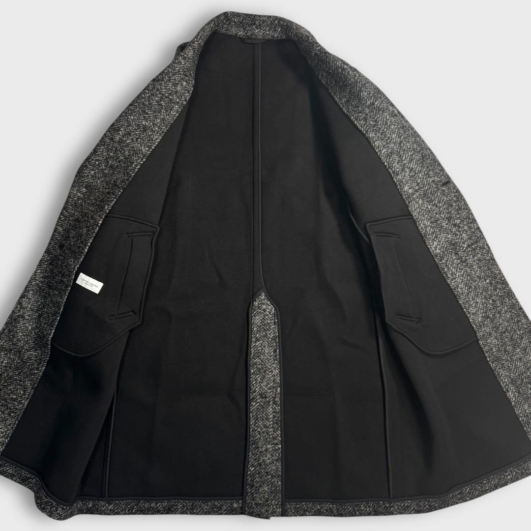 美品 L ユナイテッドアローズ ボンディング チェスターコート ヘリンボーン