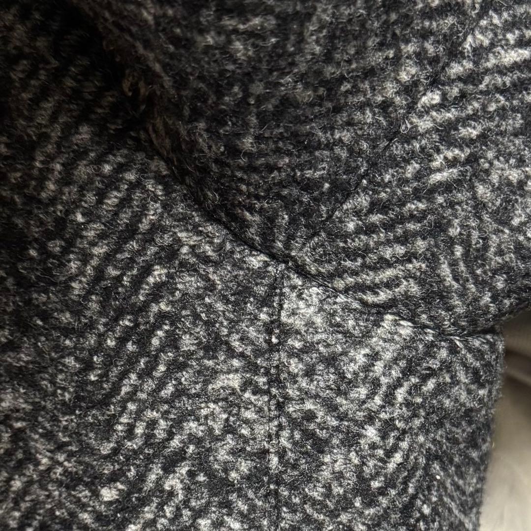 美品 L ユナイテッドアローズ ボンディング チェスターコート ヘリンボーン